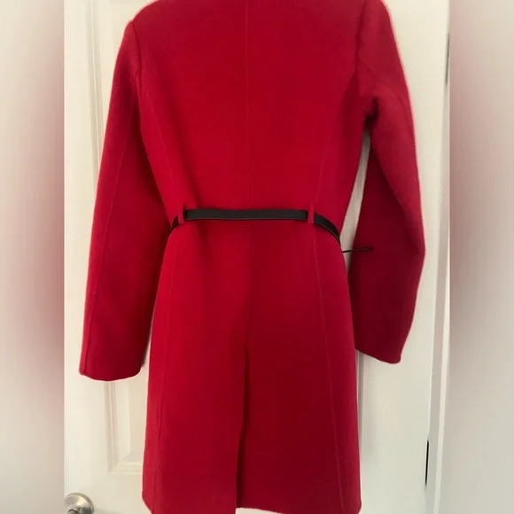 Red Wool Coat Size Small - Picture 11 of 12